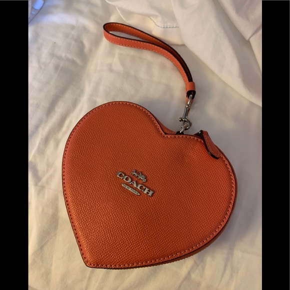 Coach Handbags - Coach Heart Shaped Crossgrain Leather Wristlet Coach Handbags - Coach Heart Shaped Crossgrain Leather Wristlet